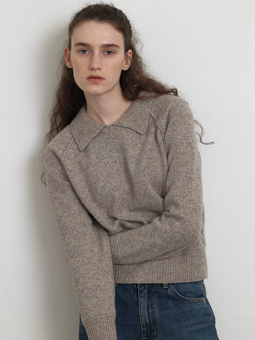 [Woman] Nef Round Collar Sweater (Beige)