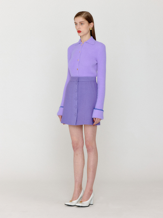 VETHY Buttoned Mini Skirt - Violet