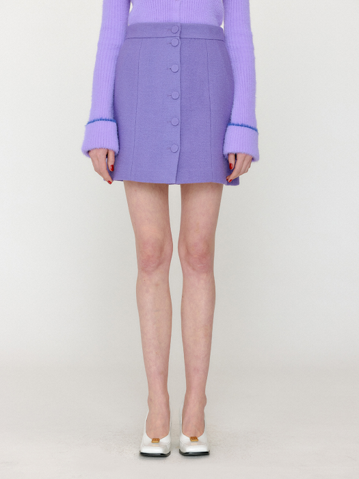 VETHY Buttoned Mini Skirt - Violet