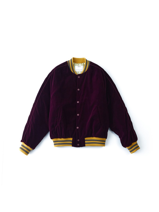 Velvet Varsity Jacket Burgundy