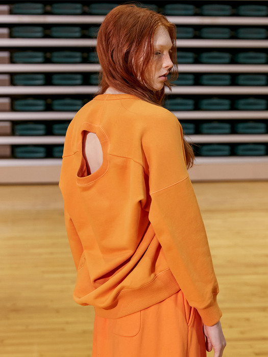 Cutout 2way sweatshirt in orange 