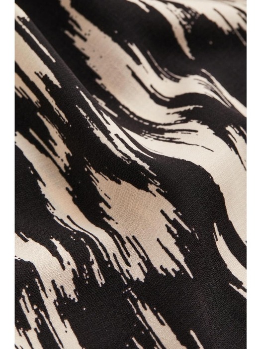 벌룬 슬리브 크레이프 드레스 블랙/패턴 1113490002