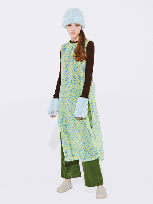 SHEER LAYER DRESS_Lime