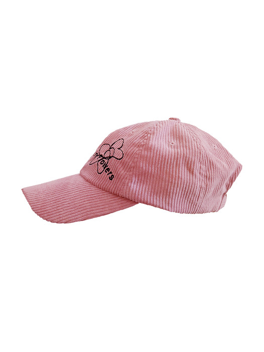 Beautiful Than Flowers Corduroy Cap / Pink