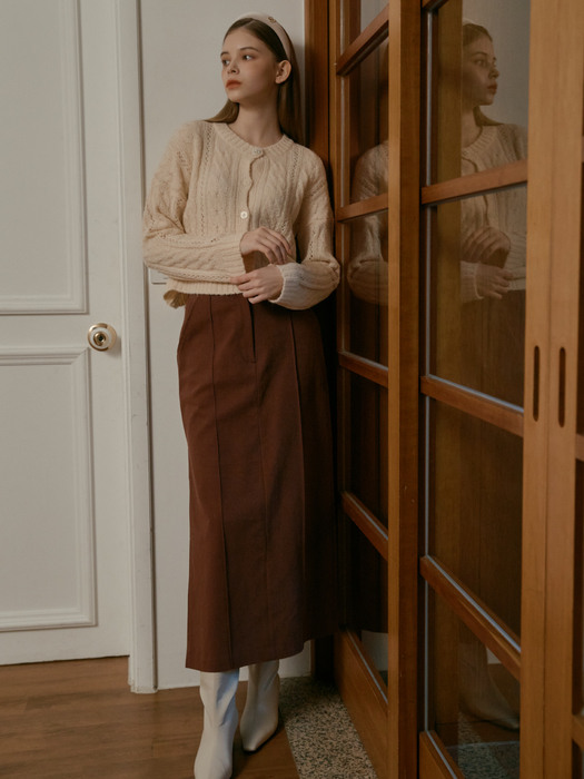 ANC H-LINE LONG SKIRT_BRICK