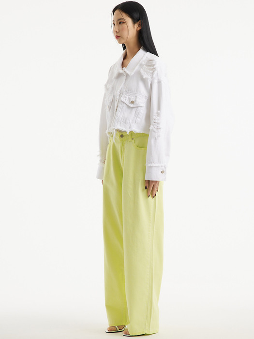 UP-387 와이드 핏 피그먼트팬츠 라임_WIDE FIT PIGMENT PANTS LIME
