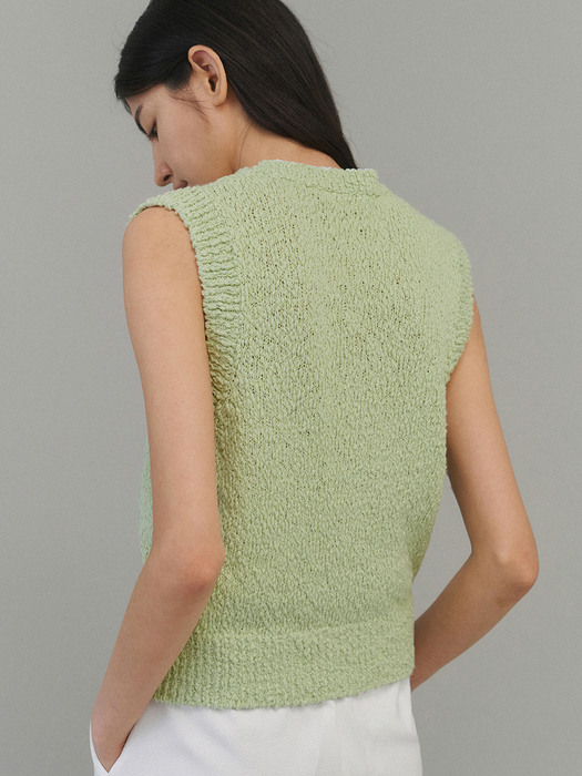 Picotee knit vest (light green)