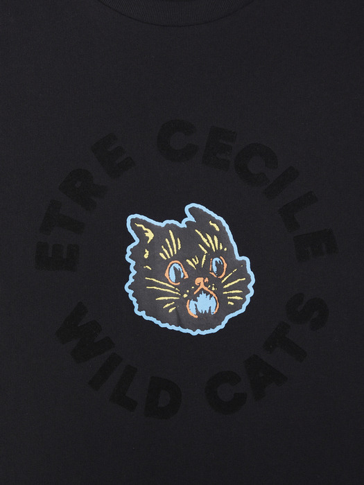 ETRE CECILE WILD CATS CLASSIC T-SHIRT WASHED BLACK