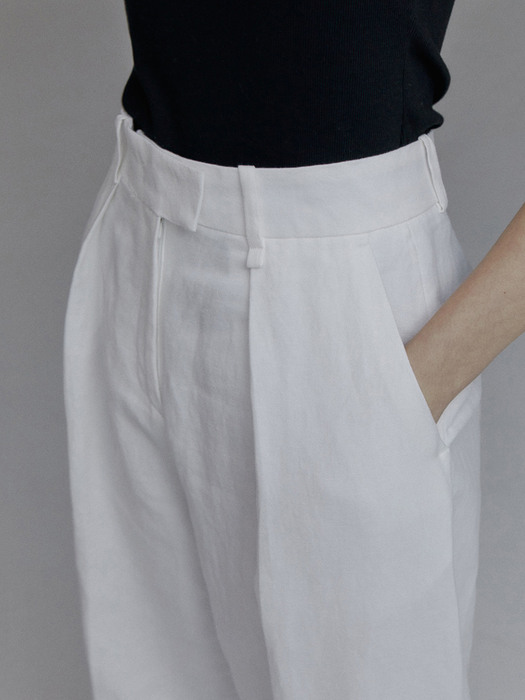PVIL Linen Tapered Pants(White)