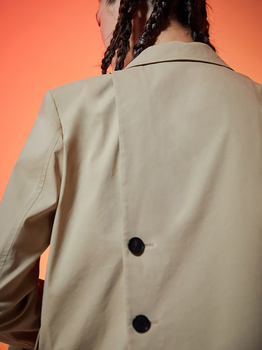 Signature Back Button Regular Fit Jacket  Beige (KE3311M02A)