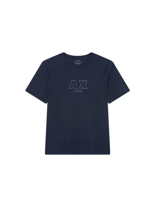 AX 남성 로고 포인트 코튼 티셔츠_네이비(A413130010)