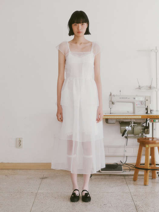 Bridal Peony Tiered Dress_white