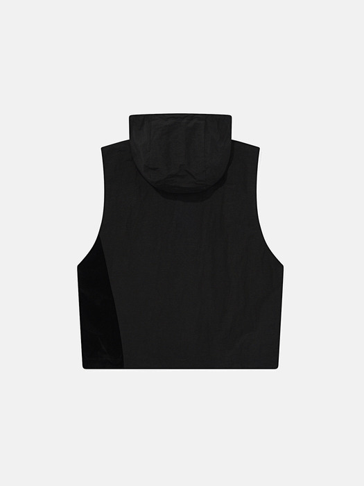 Voyage hooded zip vest / Black