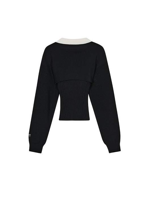 럭비 레이어드 스웨터 블랙
