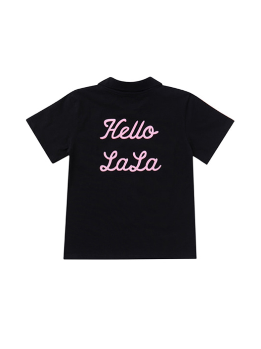 Hello LaLa New PK T-Shirts (헬로 라라 뉴 카라 티셔츠) [Black]