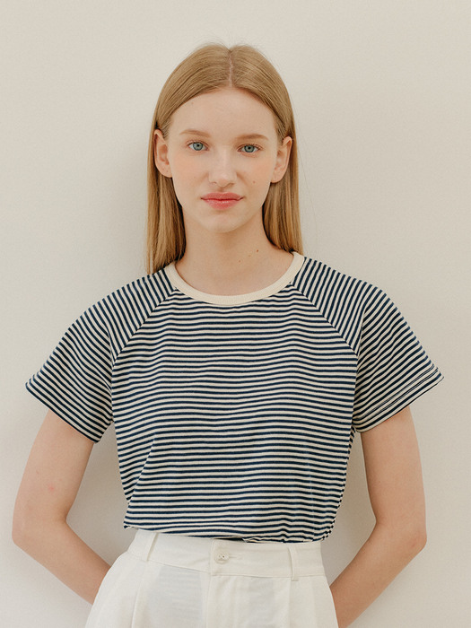 WRAP STRIPE T-SHIRT_NAVY