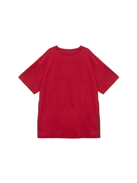 SIDE LOGO TAPING BOXY TOP IN RED