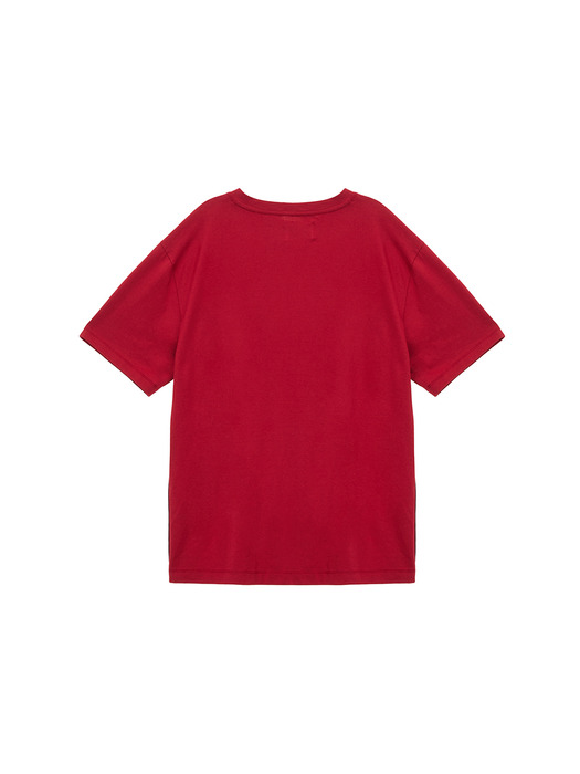 SIDE LOGO TAPING BOXY TOP IN RED