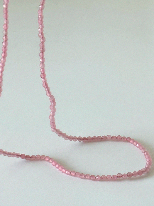 silver925 pink ball necklace