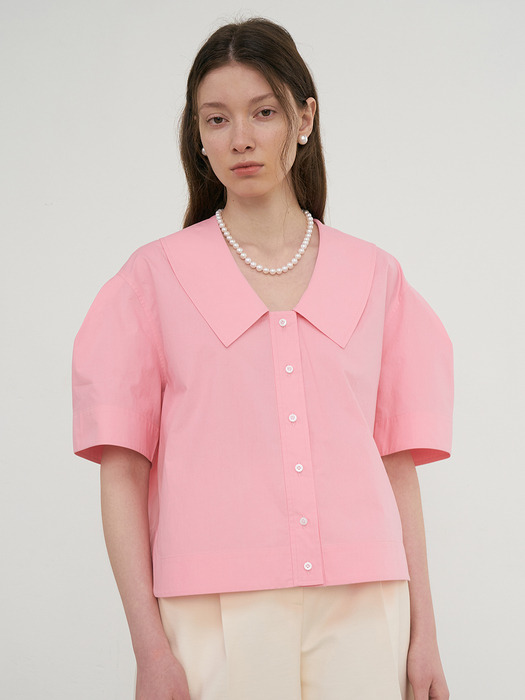 Roni Big Collar Blouse (Pink)