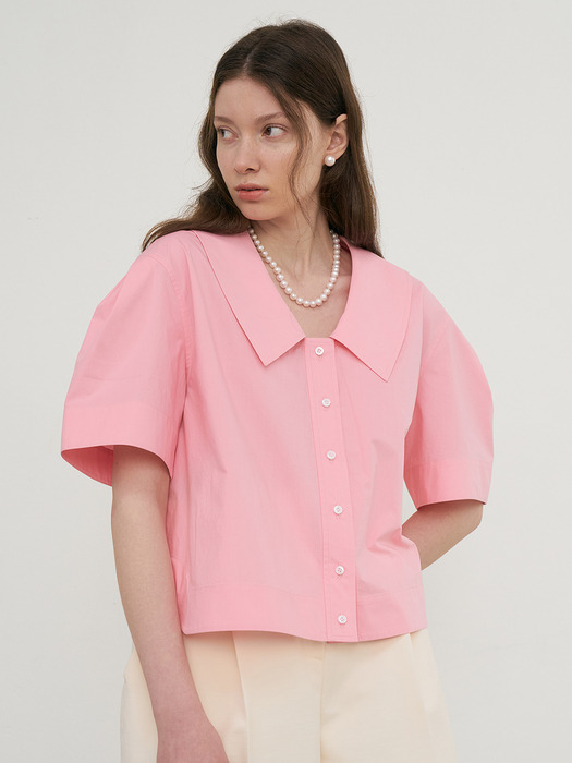 Roni Big Collar Blouse (Pink)