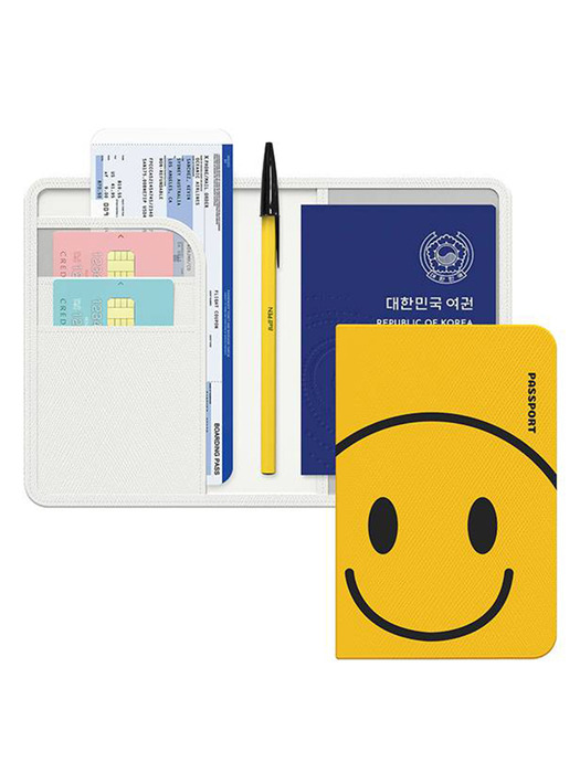 스마일 해킹방지 여권 케이스(Just4you Smile Rfid Anti-Skimming Passport Case)