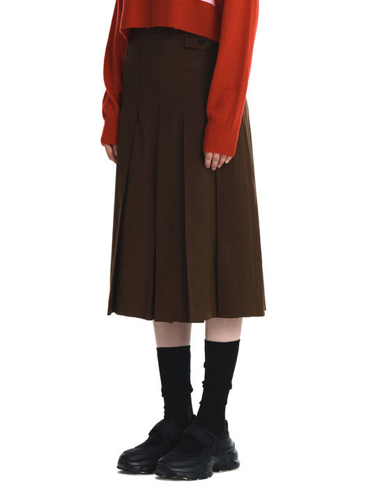 Sicoris Pleats Skirt (Brown)