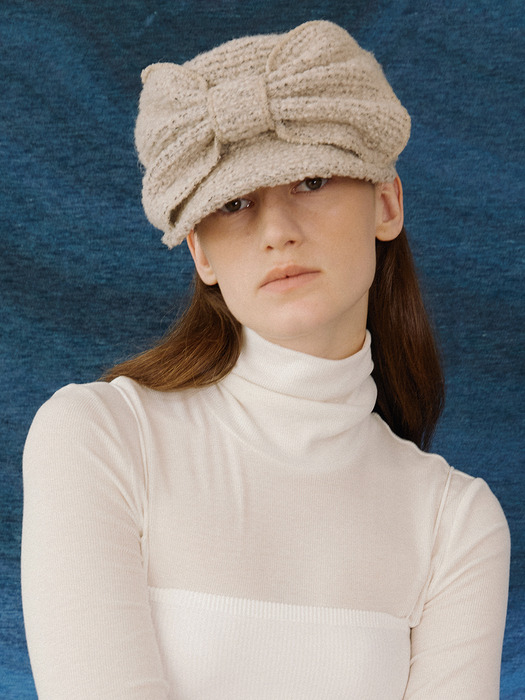 BELLBOY CAP_RIBBON_WOOL CREAM