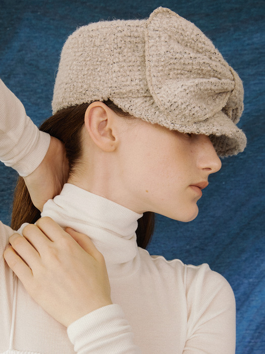 BELLBOY CAP_RIBBON_WOOL CREAM