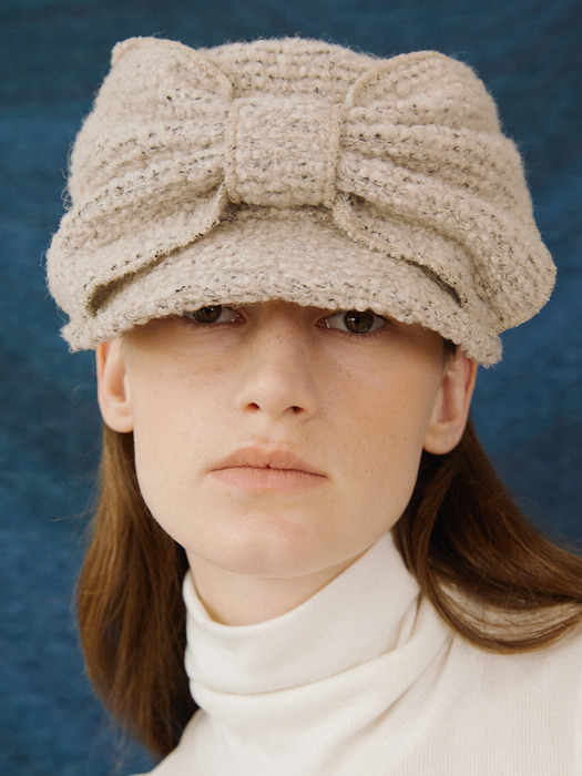 BELLBOY CAP_RIBBON_WOOL CREAM