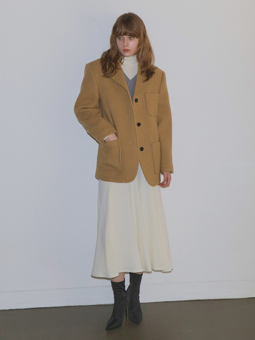 WOOL BLAZER COAT / CAMEL