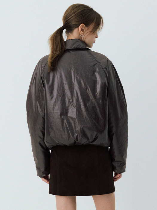natural crack padded jacket (brown)