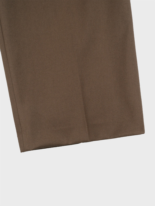 WOOL WIDE NAPPING SLACKS_BROWN