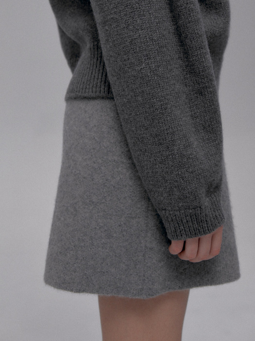 Alpaca Knit Skirt(Gray)