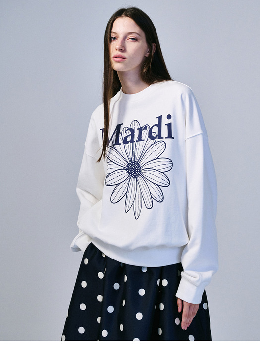 SWEATSHIRT FLOWERMARDI_WHITE NAVY