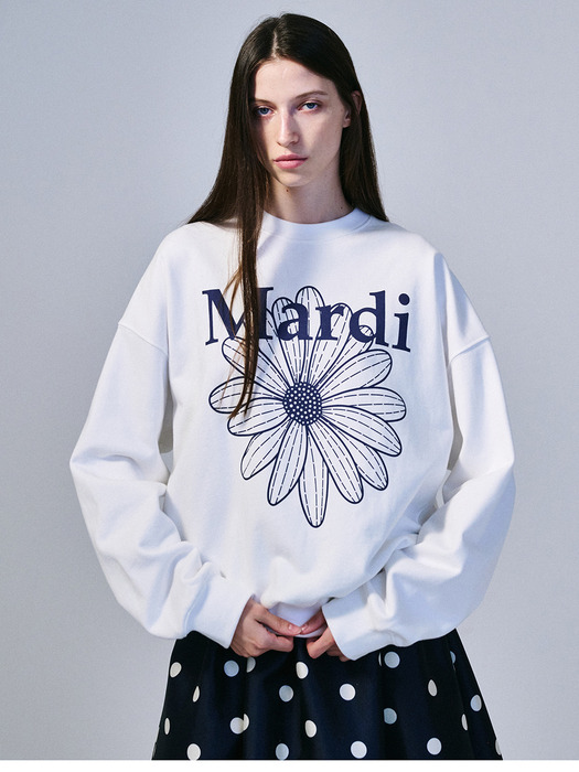 SWEATSHIRT FLOWERMARDI_WHITE NAVY