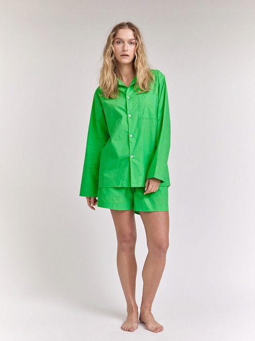 [Hanssem] 100% Cotton Pajamas for Unisex (Green Short Pants Set)