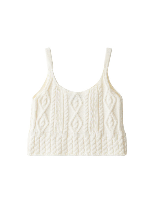 Cable Layered Knit vest (Ivory)