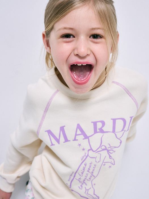 KIDS SWEATSHIRT SWING THE TAIL DDANJI_CREAM LAVENDER