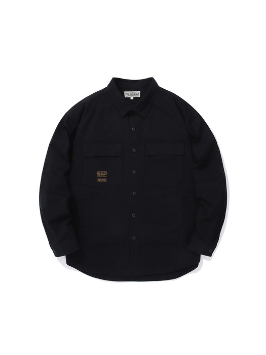 SL-LABEL TWO POCKET COTTON SHIRTS 블랙