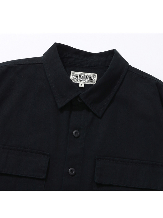 SL-LABEL TWO POCKET COTTON SHIRTS 블랙