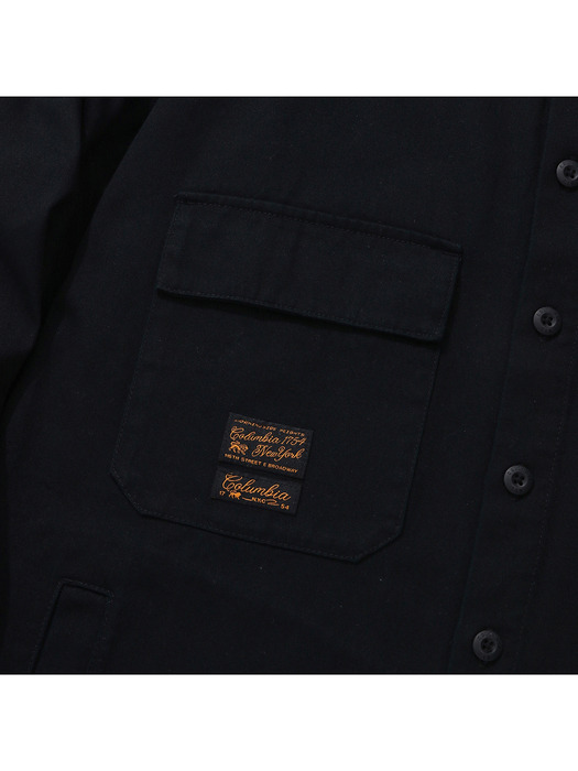 SL-LABEL TWO POCKET COTTON SHIRTS 블랙