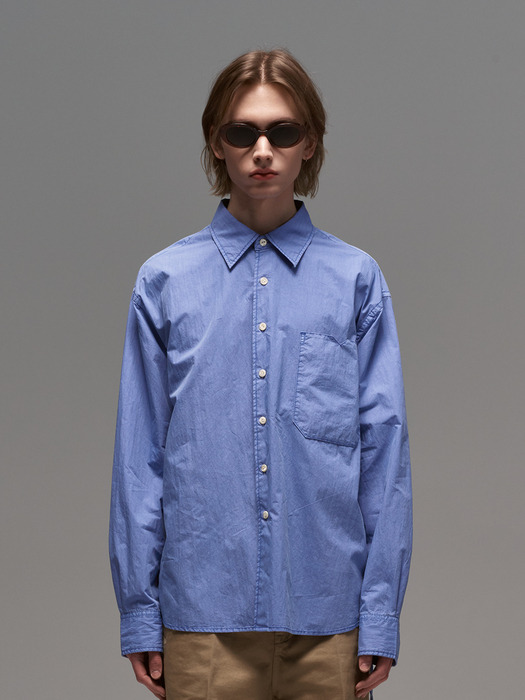 PIGMENT STRAP SHIRTS _ BLUE