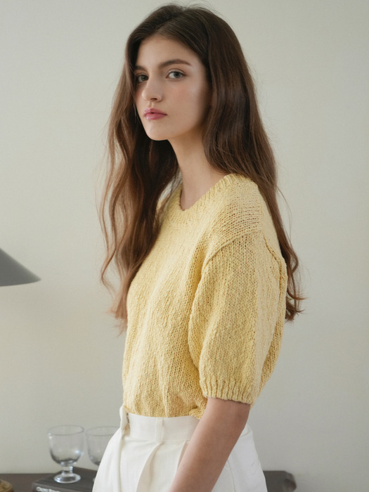 Round Cotton Slavic Knit (Light_yellow)