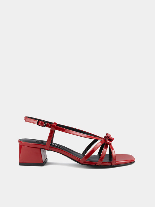 Daisy ribbon sandals / red(4cm)