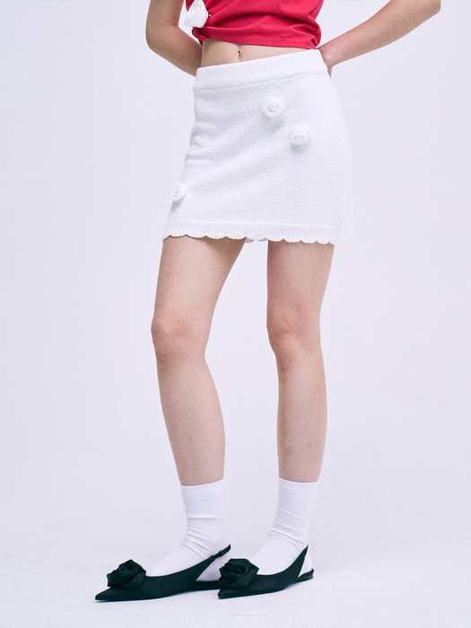 COTTON MINI SKIRT ROSE_IVORY