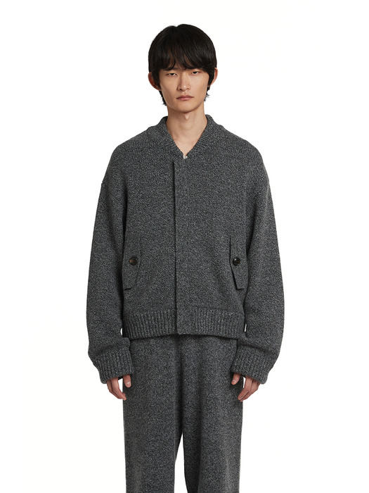 Zip Bomber Cardigan_GREY