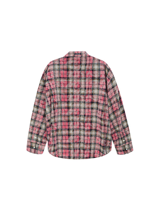 DIRTYWASHING OVERFIT CHECK SHIRT PINK