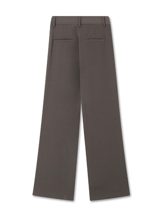 TWO PINTUCK WIDE SLACKS KHAKI BROWN