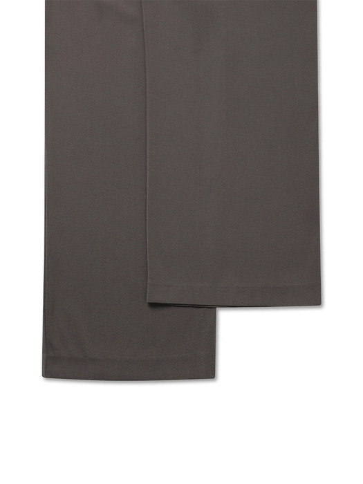 TWO PINTUCK WIDE SLACKS KHAKI BROWN